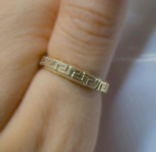 Load image into Gallery viewer, Gold Greek Ring, Mens Gold Band, Mens Jewelry, Geometric Ring, Handmade Jewelry, - Fuego