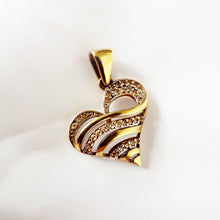 Load image into Gallery viewer, Heart Pendant, 10k Yellow Gold, 10k Gold Pendant, Jewelry Gift, Diamond Heart, Love Necklace, layering necklaces, 10k Gold Charm
