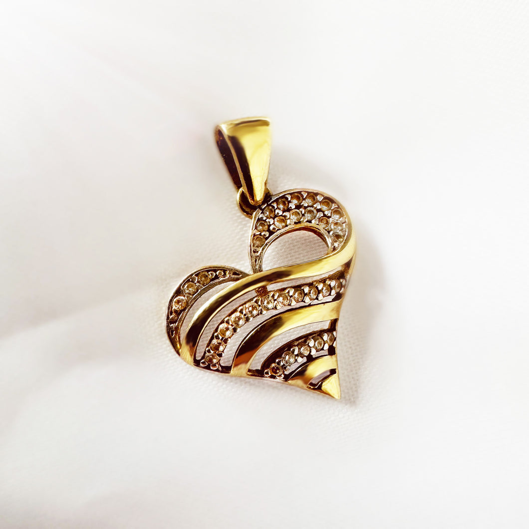 Heart Pendant, 10k Yellow Gold, 10k Gold Pendant, Jewelry Gift, Diamond Heart, Love Necklace, layering necklaces, 10k Gold Charm