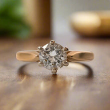 Load image into Gallery viewer, 14k Gold Ring, Statement Ring, 14k Yellow Gold, Real Diamond, Stacking ring, Gold ring, Diamond Ring, Stackable Ring, Valentines Day - Fuego