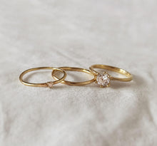Load image into Gallery viewer, Simple Engagement Ring, 10k Gold Ring, Sterling Silver Ring, Single Stone Ring, 6 prong set ring, Minimalist Ring,

