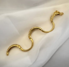 Load image into Gallery viewer, 10k Yellow Gold Dragon Cubic Zirconia Ring, Spiral Ring, Dragon Ring, Unique Ring - Fuego