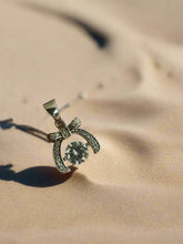 Load image into Gallery viewer, Dancing Cubic Zirconia Ribbon Pendant, Minimalist Jewelry, - Fuego