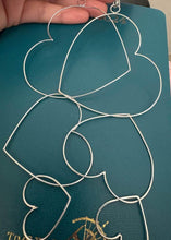 Load image into Gallery viewer, Dangle triple Heart Earrings, Handmade Jewelry, Valentines Day, Gifts for her - Fuego