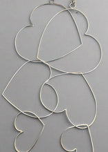 Load image into Gallery viewer, Dangle triple Heart Earrings, Handmade Jewelry, Valentines Day, Gifts for her - Fuego