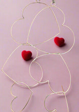 Load image into Gallery viewer, Dangle triple Heart Earrings, Handmade Jewelry, Valentines Day, Gifts for her - Fuego