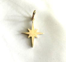 Load image into Gallery viewer, North Star Charm, 10k Yellow Gold, 10k Gold Pendant, Star pendant
