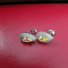 Load image into Gallery viewer, Canary Stone Earrings, Wedding Jewelry