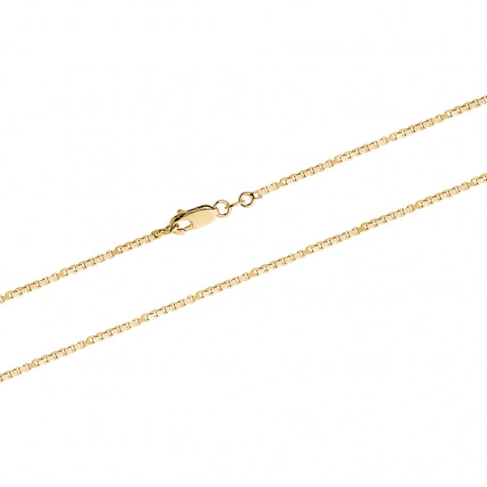 Solid Gold Chain, Box Chain, 10k Yellow Gold, Stacking Necklace, Layered Jewelry, Everyday Necklace, Dainty Jewelry, Thin Gold Chain, 18 inc