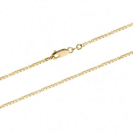 10K BOX CHAIN, NECKLACE, 1mm