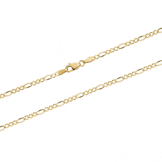 10K YELLOW GOLD FIGARO CHAIN, NECKLACE