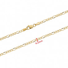 Load image into Gallery viewer, 10K FIGARO CHAIN, NECKLACE, 4.2MM
