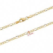 Load image into Gallery viewer, 10K FIGARO CHAIN, NECKLACE, 5.1mm
