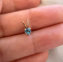 Load image into Gallery viewer, Blue Topaz Necklace, 10k Gold Chain, Birthstone, Single Stone Necklace, Handmade Pendant, Dainty Necklaces, Gold Necklace, 10k Gold Necklace
