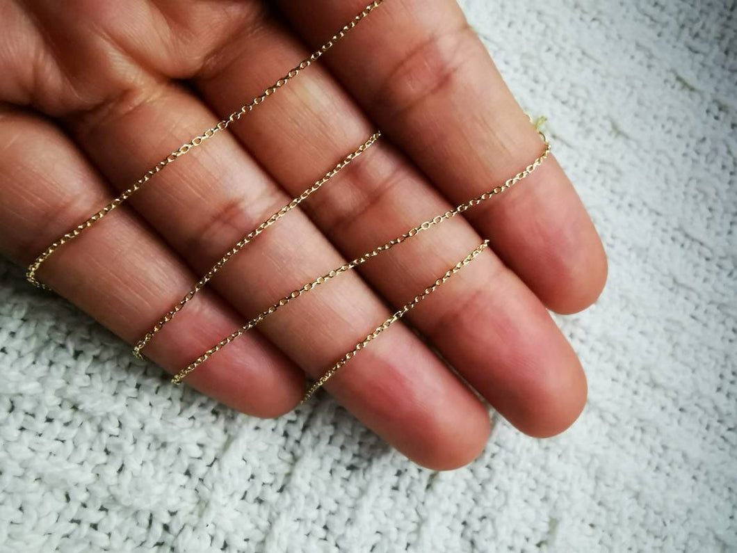 10k Gold Chain, Dainty Chain, 18 inch chain, Minimalist Necklace, Layering Necklace, Simple Gold Chain, Stacking Necklace, Solid Gold Neckla