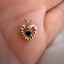Load image into Gallery viewer, Sapphire Necklace, 10k Gold Chain, Birthstone, Single Stone Necklace, Handmade Pendant, Dainty Necklaces, Gold Necklace, 10k Gold Necklace - Fuego