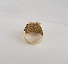 Load image into Gallery viewer, Solid Gold Ring, 10k Yellow Gold Nugget Ring, Biker Ring, Men's Jewelry, - Fuego