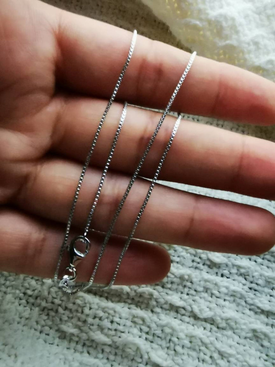 18 Inch Silver Chain, 925 Box Chain, Shimmering Necklace, Simple Silver Chain, Solid Silver Chain, Layered Necklace Set, Stacking Necklace
