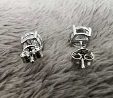 Load image into Gallery viewer, Circle Stud Earrings, Sterling Silver with Cubic Zirconia, Stud Earrings, Large Earrings,
