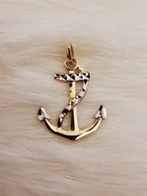 Load image into Gallery viewer, Anchor Pendant, 10k Gold Pendant, Yellow Gold, Stacking Necklaces, Shipwreck Necklace
