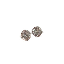 Load image into Gallery viewer, Diamond Stud Earrings, 18k White Gold, Minimalist Jewelry, Diamond Jewelry - Fuego