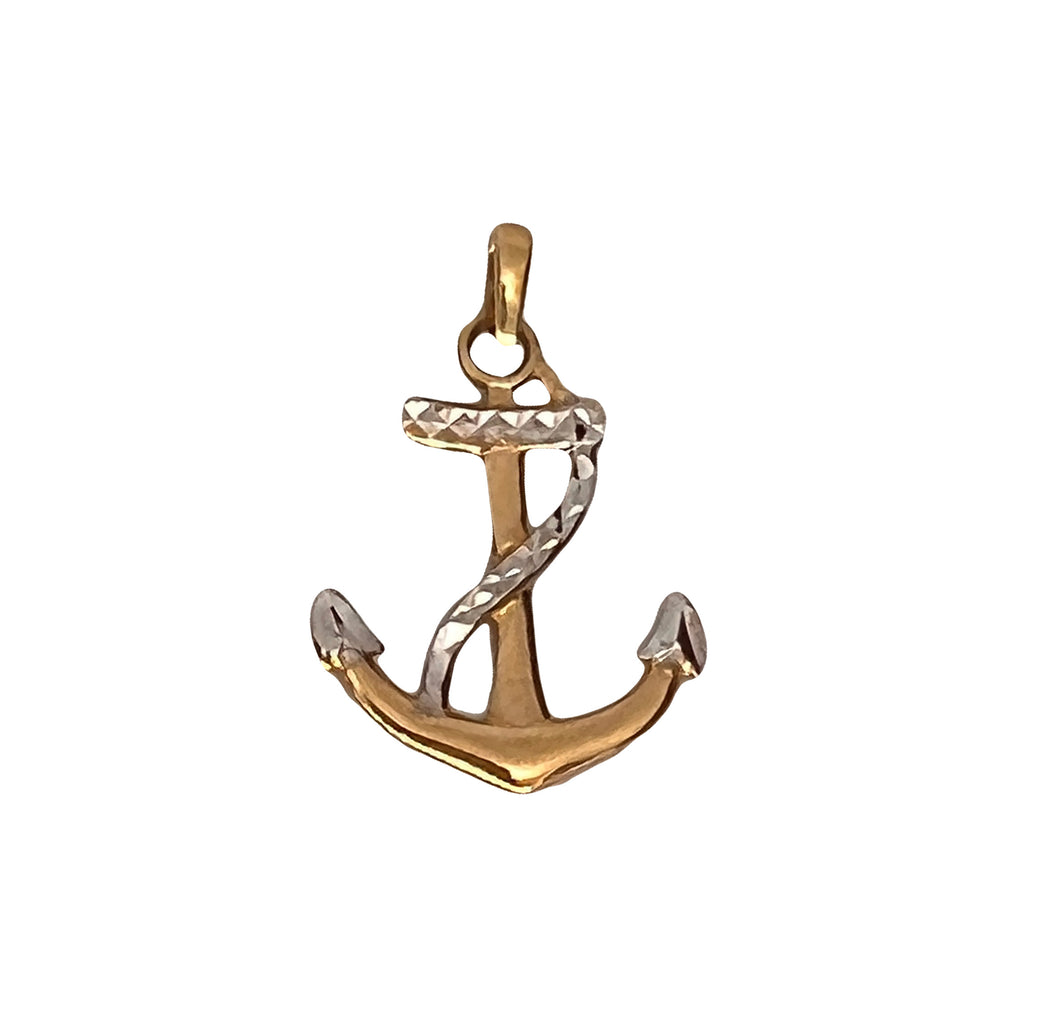 Anchor Pendant, 10k Gold Pendant, Yellow Gold, Stacking Necklaces, Shipwreck Necklace