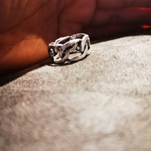 Load image into Gallery viewer, Silver Ring, 925 Ring, Knot Ring, Viking Ring, Biker Ring, Handmade Ring, Band Ring, Mens ring, - Fuego