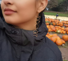 Load image into Gallery viewer, Moon Phase Earrings, Custom Jewelry, Indigenous Jewelry, Handmade Jewelry