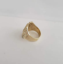 Load image into Gallery viewer, Solid Gold Ring, 10k Yellow Gold Nugget Ring, Biker Ring, Men's Jewelry, - Fuego