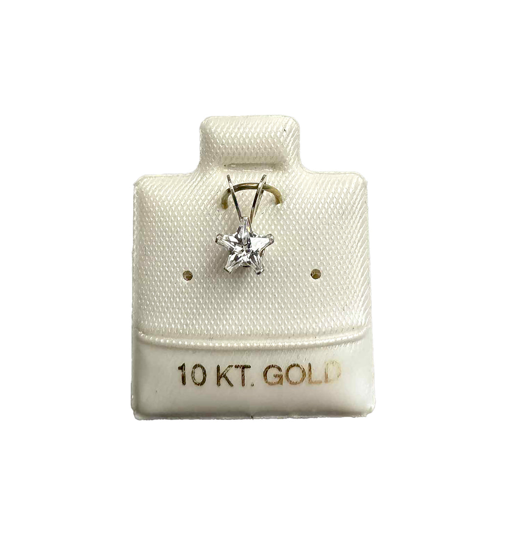 Cubic Zirconia Stars Pendant, Birthstone, Single Stone Necklace, Handmade Pendant,