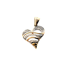 Load image into Gallery viewer, Diamond Heart Pendant, 10k Yellow Gold, Refurbished jewelry, Minimalist Jewelry
