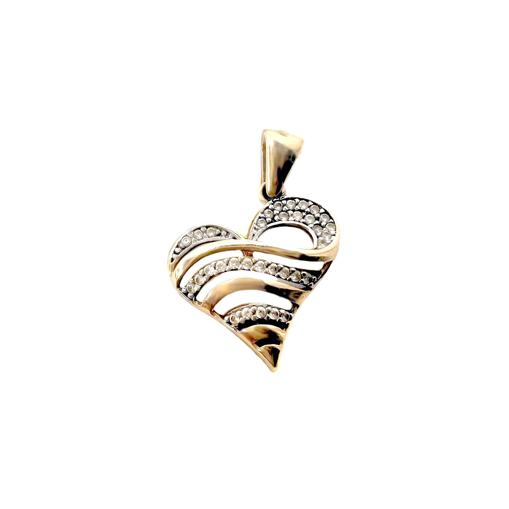 Diamond Heart Pendant, 10k Yellow Gold, Refurbished jewelry, Minimalist Jewelry