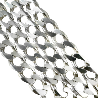 Refurbished Silver Chain, Sterling Silver, Curb Chain, Mens Jewelry - Fuego