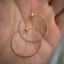 Load image into Gallery viewer, gold-hoop-earrings-minimalist-jewelry-handmade-jewelry
