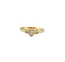 Load image into Gallery viewer, 10k Yellow Gold Heart Ring, 10k gold ring, Simple gold ring, Minimalist Ring, Diamond Ring,
