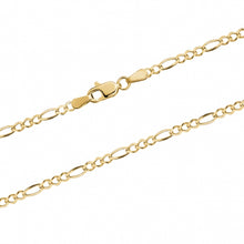 Load image into Gallery viewer, 10K FIGARO CHAIN, 10k Gold Chain, Minimalist Jewelry, Gold Jewelry
