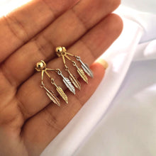 Load image into Gallery viewer, Tri Color Feather Earrings, Minimalist Jewelry
