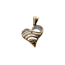 Load image into Gallery viewer, Diamond Heart Pendant, 10k Yellow Gold, Refurbished jewelry, Minimalist Jewelry
