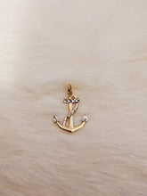 Load image into Gallery viewer, Two Tone Anchor Pendant, 10k Yellow Gold, Minimalist Jewelry
