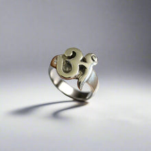 Load image into Gallery viewer, Sterling Silver OM Ring, Spirituality Jewelry, Hindi Ring,
