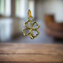 Load image into Gallery viewer, 4 Leaf Clover Pendant, Irish Jewelry, Handmade Jewelry, Custom JEWELRY
