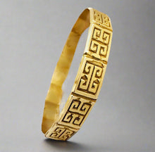 Load image into Gallery viewer, Meander Bangle, Sterling Silver, Sterling Silver 24k Gold Plated - Fuego
