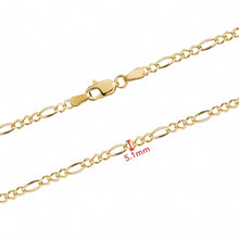 Load image into Gallery viewer, 10K FIGARO CHAIN, 10k Gold Chain, Minimalist Jewelry, Gold Jewelry

