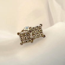 Load image into Gallery viewer, 14k White Gold, Diamond Square Earrings, Diamonds studs, Wedding Gift, Anniversary gift
