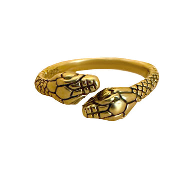 Double Snake Head Open Ring, Spiritual Jewelry, Animal Jewelry