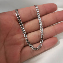 Load image into Gallery viewer, Men&#39;s Necklace, Mens Silver Chain, Curb Chain, 4mm, Bulk chain,
