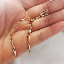 Load image into Gallery viewer, Paper Clip Chain, Paper Clip Necklace, Sterling Silver, Gold plated silver, Stackable Necklace
