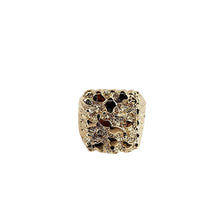 Load image into Gallery viewer, Solid Gold Ring, 10k Yellow Gold Nugget Ring, Biker Ring, Cool Gold Ring, Natural Gold Inlay, Men&#39;s Ring, 10k Gold Ring, Men&#39;s Jewelry,
